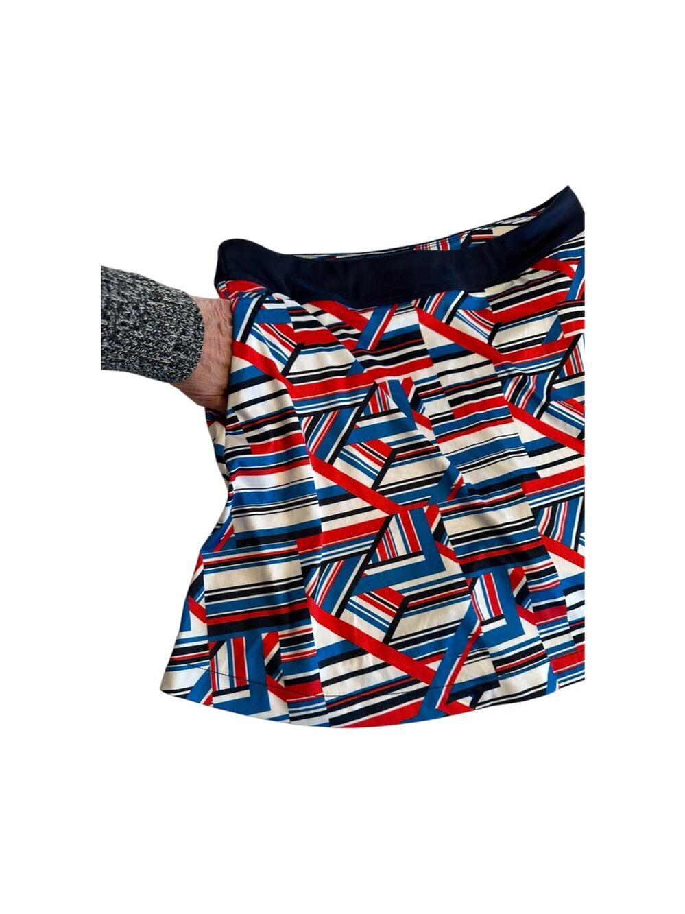 Greg Norman Tennis Golf Skort Mini Skirt Womens Large Blue Red & White Pockets - Picture 6 of 16